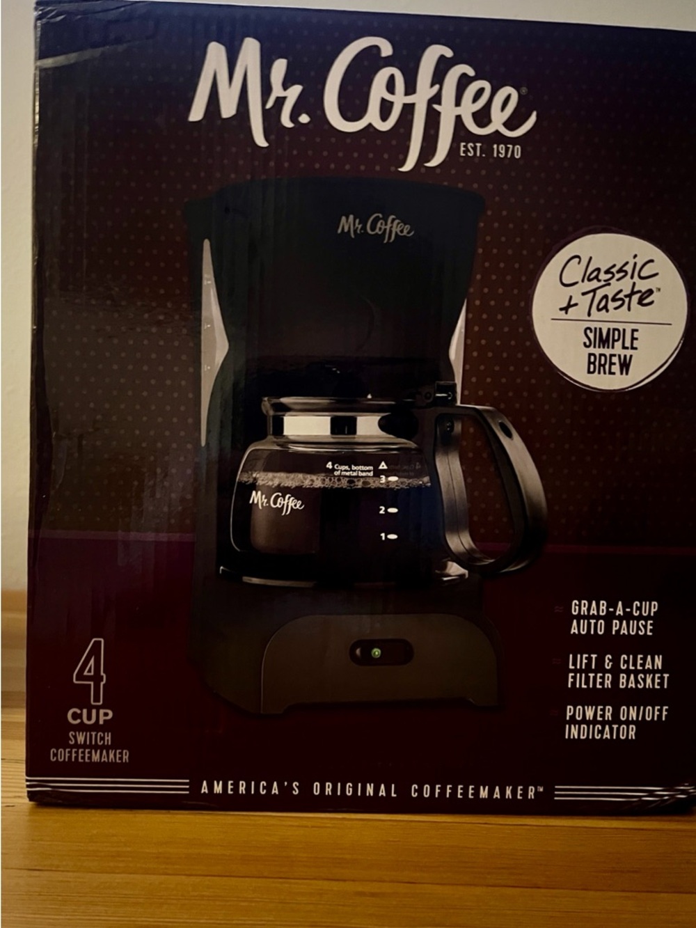 Mr. Coffee 4-Cup Black Drip Coffee Maker